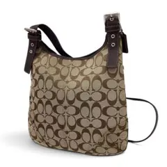 【美品】COACH コーチ ショルダーバッグ シグネチャー 斜め掛け 茶のサムネイル