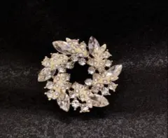 リース ゴールド ブローチ 結婚式 華やか 卒入学式 パーティ 演奏会 新品