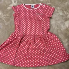 【美品】プチバトー　ドット柄　ワンピース　18m/81cm