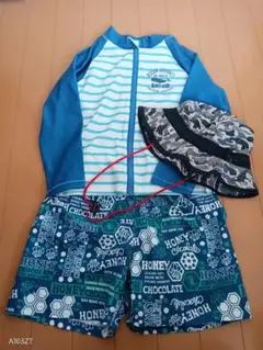 あ*む様 男の子　ラッシュガード・ショートパンツ130　ハット54　3点セット