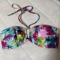 紐付き ビキニ 上のみ バンブー水着 派手柄 カラフル ボタニカル