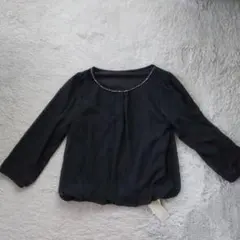 新品タグ付き 黒シフォン長袖M