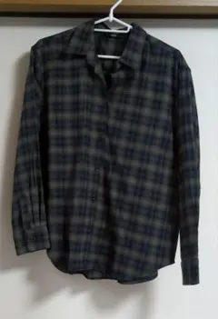 UNIQLO チェック柄シャツ Mサイズ ネイビー・グリーン系