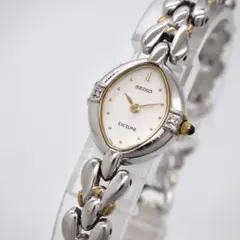 272 稼動 SEIKO 時計 エクセリーヌ　オーバル ゴールド　2Pダイヤ
