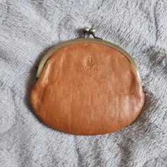 kissoraブラウンレザーがま口コインケース