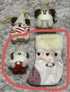 디즈니 크리스마스 릴린 린린 박제 배지 양말 세트