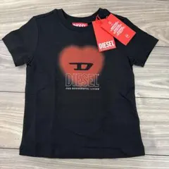 DIESEL ハートロゴ Tシャツ 黒 110cm