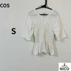 【COS】コス ウエストシャーリング ペプラム カットソー 白 Sサイズのサムネイル