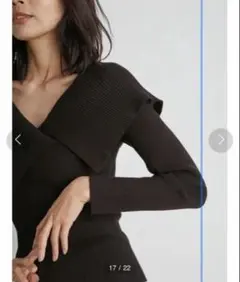 SNIDEL オフショルリブニットプルオーバー