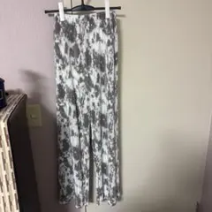 タイダイ柄フレアパンツ グレー ホワイト