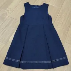 ネイビー 無地 子供用ワンピース フォーマル 120サイズ