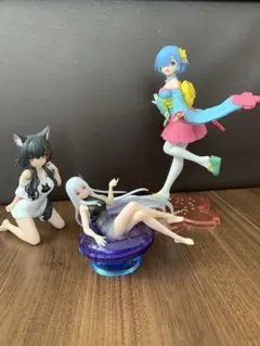 【リゼロ＆ホロライブ】フィギュア３体セット(箱無し現状渡し)