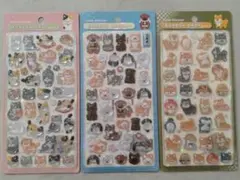 【正規品】ボンボンドロップシール 和柄 猫 日本犬 柴犬 3枚セット