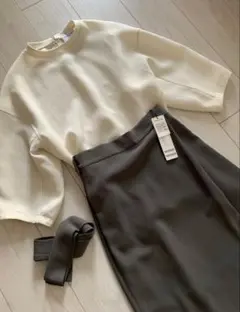 新品タグ付き　liesse スカート　ベルト付　オフィス　※期間限定お値下げ