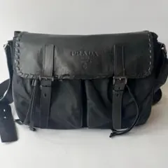 PRADA プラダ レザー ナイロン メッセンジャーバッグ ショルダーバッグ