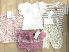 【新品タグ付き】女の子 半袖 腹巻パンツ 夏服 まとめ売り 90cm ピンク