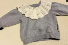 プティマイン 襟付き トレーナー グレー