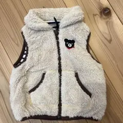 フリース フード付きベビーベスト