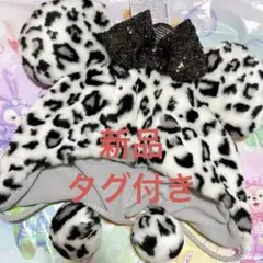 ②白　ディズニー ミニー ファンキャップ ヒョウ柄 豹柄 レオパード柄 ホワイト