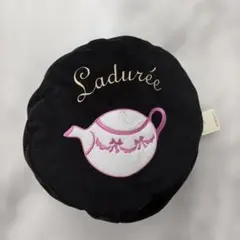 Ladurée ラデュレ ティーポット刺繍 ラウンドクッション　膝掛けのサムネイル