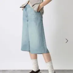 ジーナシス　エンボスデニムハーフパンツ　ブルーのサムネイル