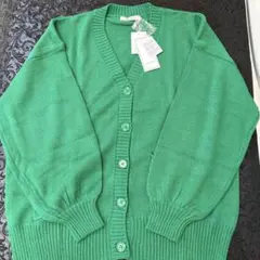 未使用品　グリーン カーディガン Mサイズ