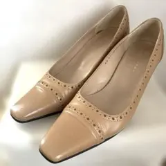 美品⭐️BOUTIQUE OSAKI ベージュレザー パンプス23cm