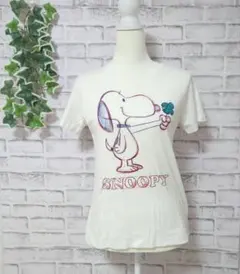 【UNIQLO】ユニクロ　レディース　Tシャツ　M　白　スヌーピー　コラボ