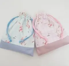 【KS-2】ハンドメイド 巾着袋 コップ袋 給食袋 入園入学 うさぎ