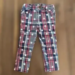 JUNK STORE チェック柄 スタープリント ロングパンツ