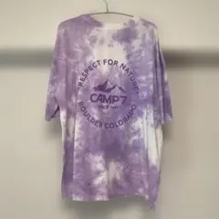 新品タグ付き　【CAMP7】タイダイＴシャツカットソー　Ｌパープル　アウトドアのサムネイル