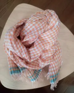 【訳あり】studio clip コットンリネン チェックストール