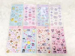 ×8種類 サンリオ ラメ入り樹脂もりシール　すりガラス風シール