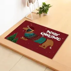 ⭐️SALE⭐️フロアマット クリスマス ダックス 60×40㎝ ラグ 厚手
