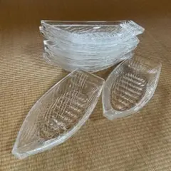 ガラス製ボート型皿7枚セット