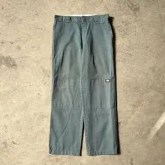 Dickies Loose Fit ダブルニー ワークパンツ W34 グリーン