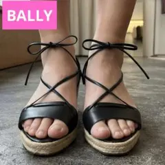 【訳あり】​BALLY / バリー　レザー レースアップ ストラップサンダルのサムネイル