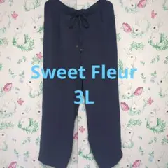 しまむら　Sweet Fleur ネイビー 3L カジュアルパンツ