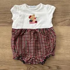 familiar チェック柄ロンパース　50-60cm