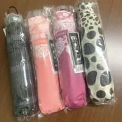 折りたたみ傘 4本セット UV カット 雨傘 傘 折り畳み レディース メンズ