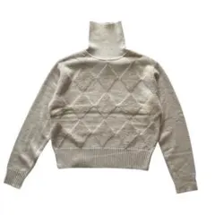 【美品】Question Time ふわふわアーガイルニット W88%