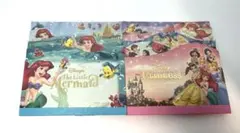ディズニー　美女と野獣　リトルマーメイド　ブック型ボックスメモ　2個セット ディズニー 美女と野獣 リトルマーメイド ブック型ボックスメモ 2個