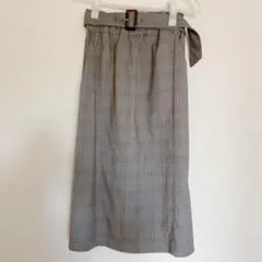 earth チェックロングスカート