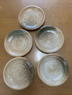 希少】和仁栄幸 備前焼 皿 銘々皿 5枚セット 金重陶陽門下 作家物