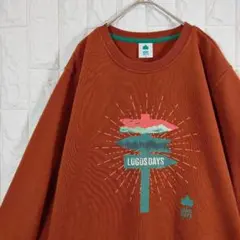 スウェット デカロゴ トレーナー ブラウン M オーバーサイズ