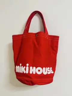 ミキハウス 巾着トートバッグ マザーズバッグ キャンバス　レトロ