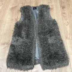 プラステ PLST 23AW フェイクファーベスト M グレー