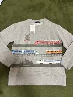 未使用　kladskap 電車プリント トレーナー グレー