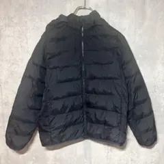美品！　黒 フード付きダウンコート 150