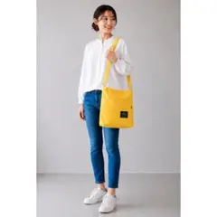 新品 未使用 使いやすい 便利 キャンバス ショルダー バッグ イエロー 鞄
